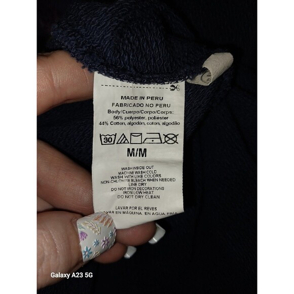 Zumba Wear Mr. Right Navy Blue Full Zip Sweatshirt Jacket Size Medium - Picture 5 of 5